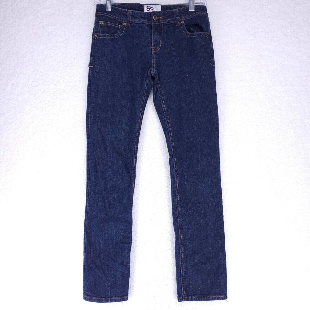 So Straight Blue Jeans Womens Size 5 Short Mid Rise Casual Denim Pants